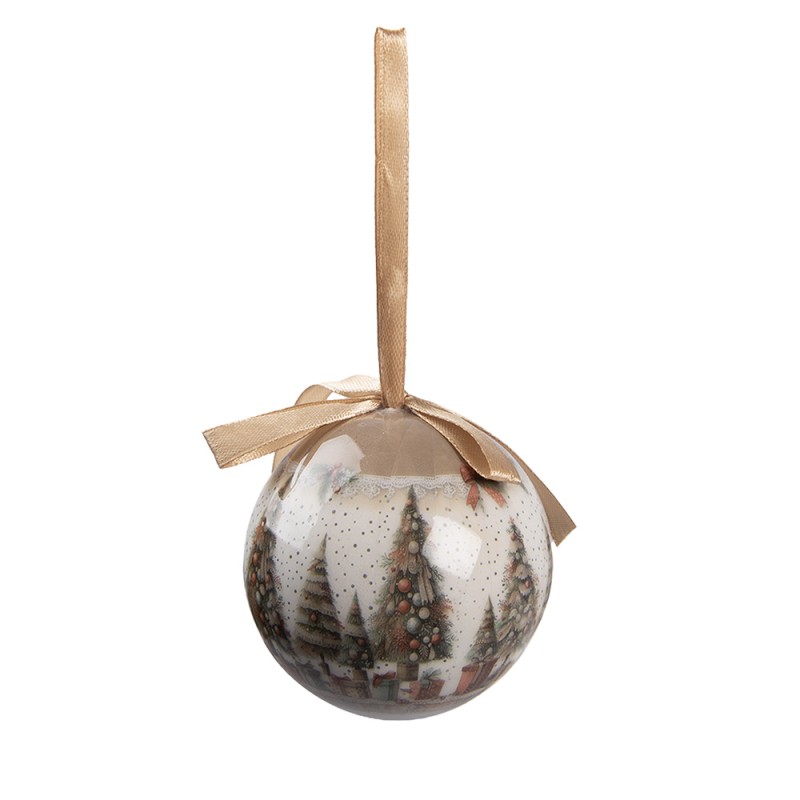Clayre & Eef Palla di natale set di 14 8x8x8 cm Bianco Plastica