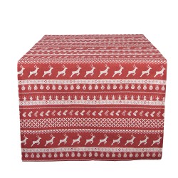 Clayre & Eef Tovaglia da tavolo 50x140 cm Rosso Cotone
