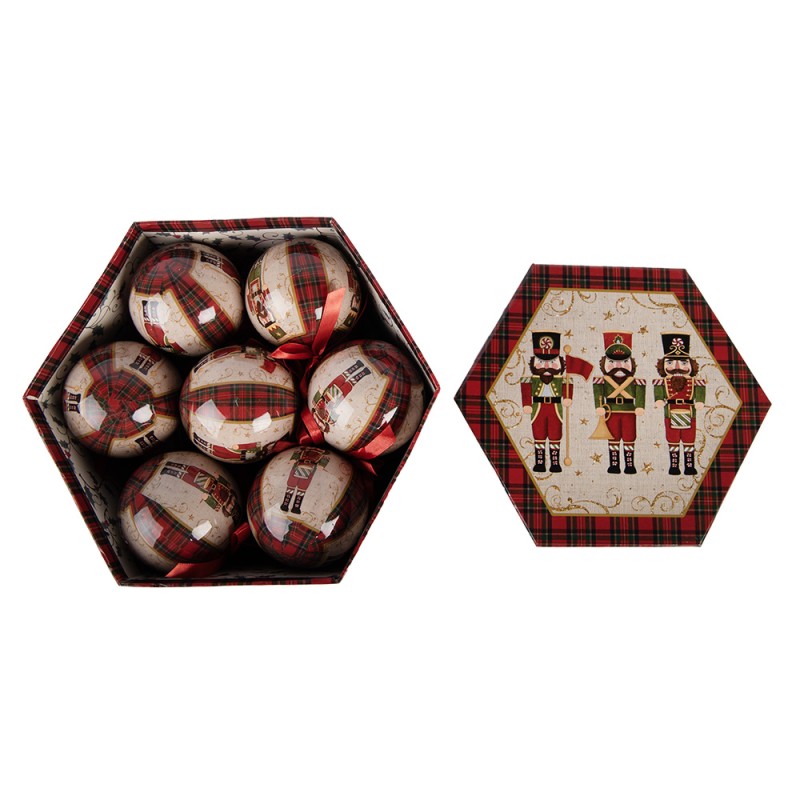 Clayre & Eef Palla di natale set di 14 8x8x8 cm Beige Plastica