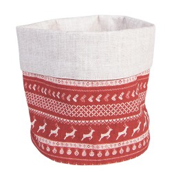 Clayre & Eef Cestino del pane Ø 15x16 cm Rosso Cotone