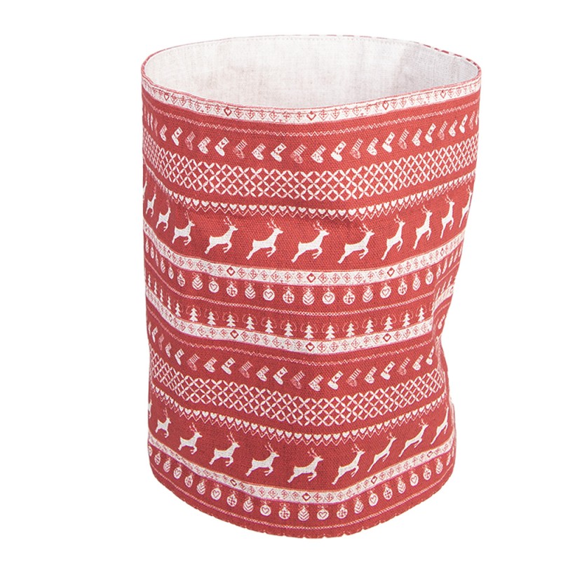 Clayre & Eef Cestino del pane Ø 15x16 cm Rosso Cotone