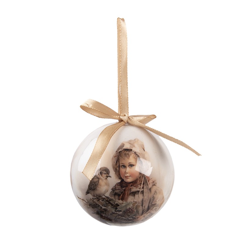 Clayre & Eef Palla di natale set di 14 8x8x8 cm Bianco Plastica