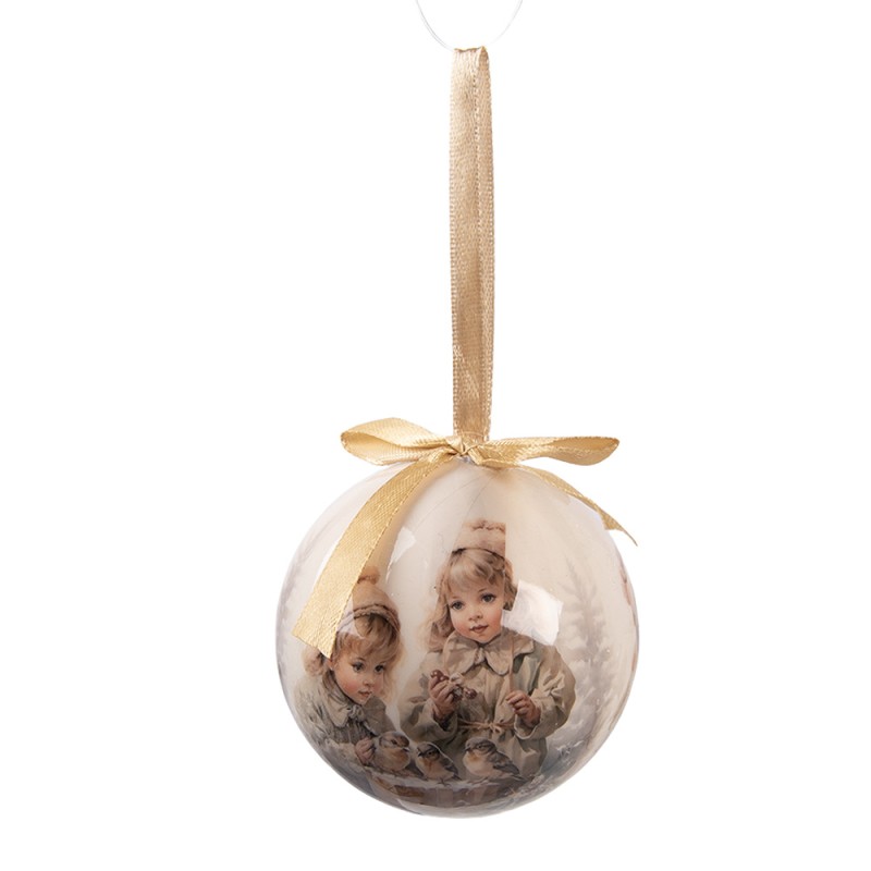 Clayre & Eef Palla di natale set di 14 8x8x8 cm Bianco Plastica