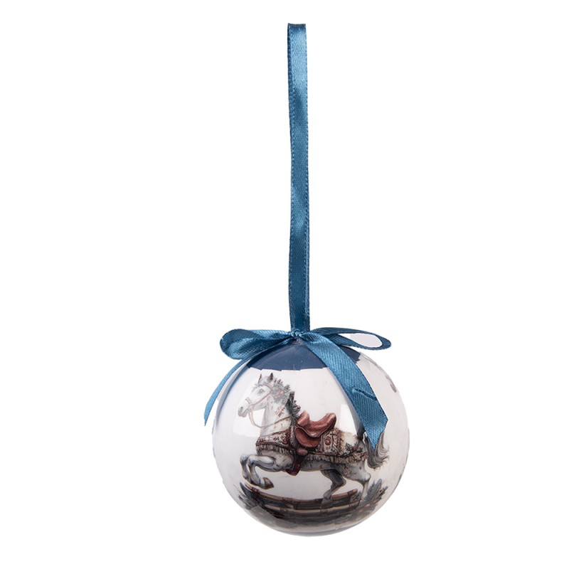 Clayre & Eef Palla di natale set di 14 8x8x8 cm Bianco Plastica