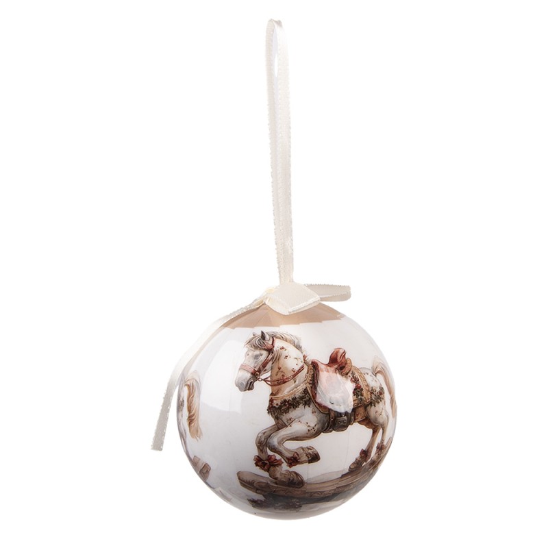 Clayre & Eef Palla di natale set di 14 8x8x8 cm Bianco Plastica