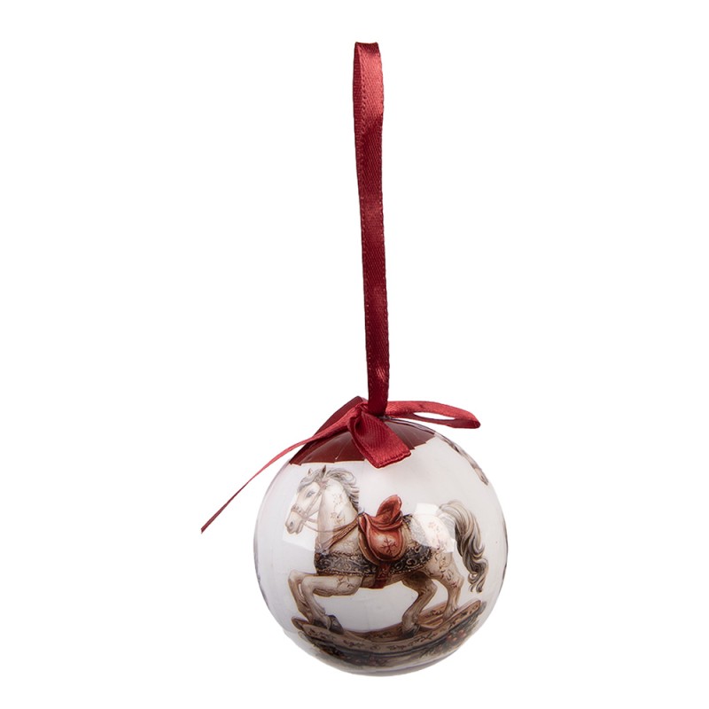 Clayre & Eef Palla di natale set di 14 8x8x8 cm Bianco Plastica