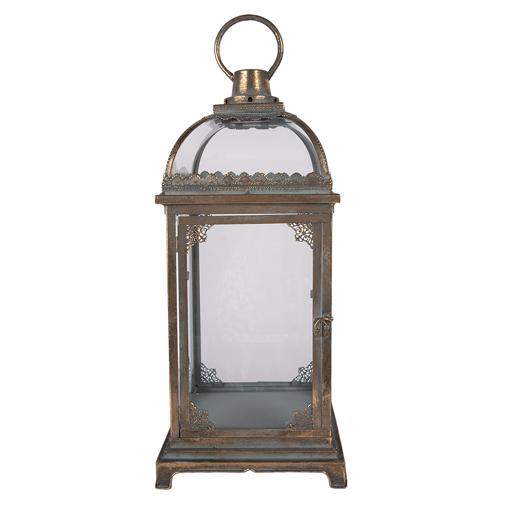 Clayre & Eef Lantaarn 20x20x48 cm Bruin Metaal afbeelding