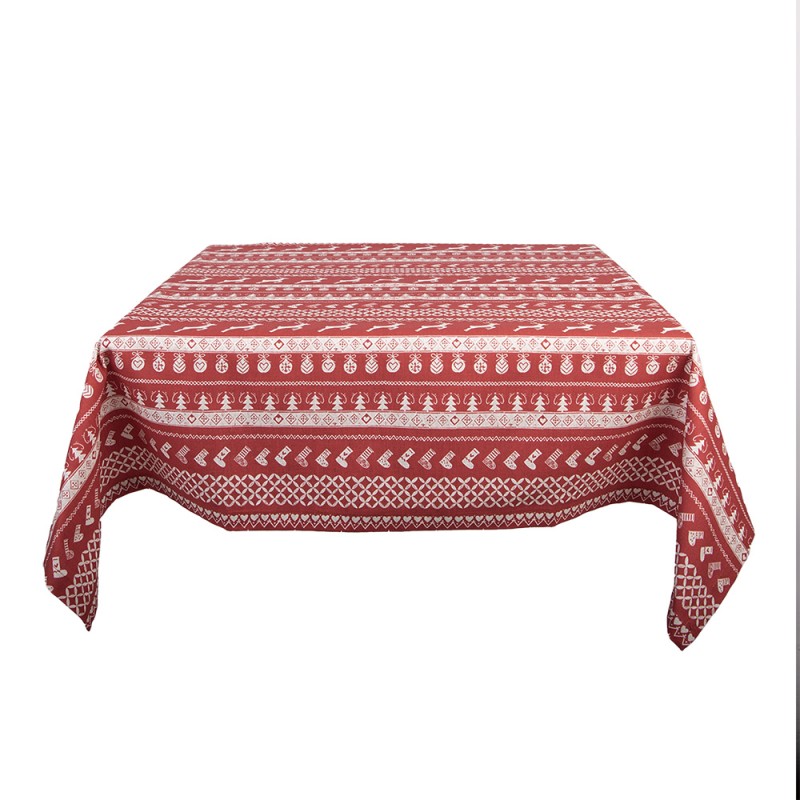 Clayre & Eef Tovaglia 100x100 cm Rosso Cotone