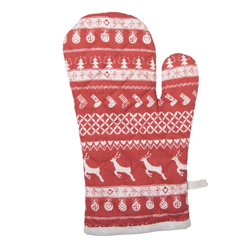 Clayre & Eef Presina da forno 16x30 cm Rosso Cotone