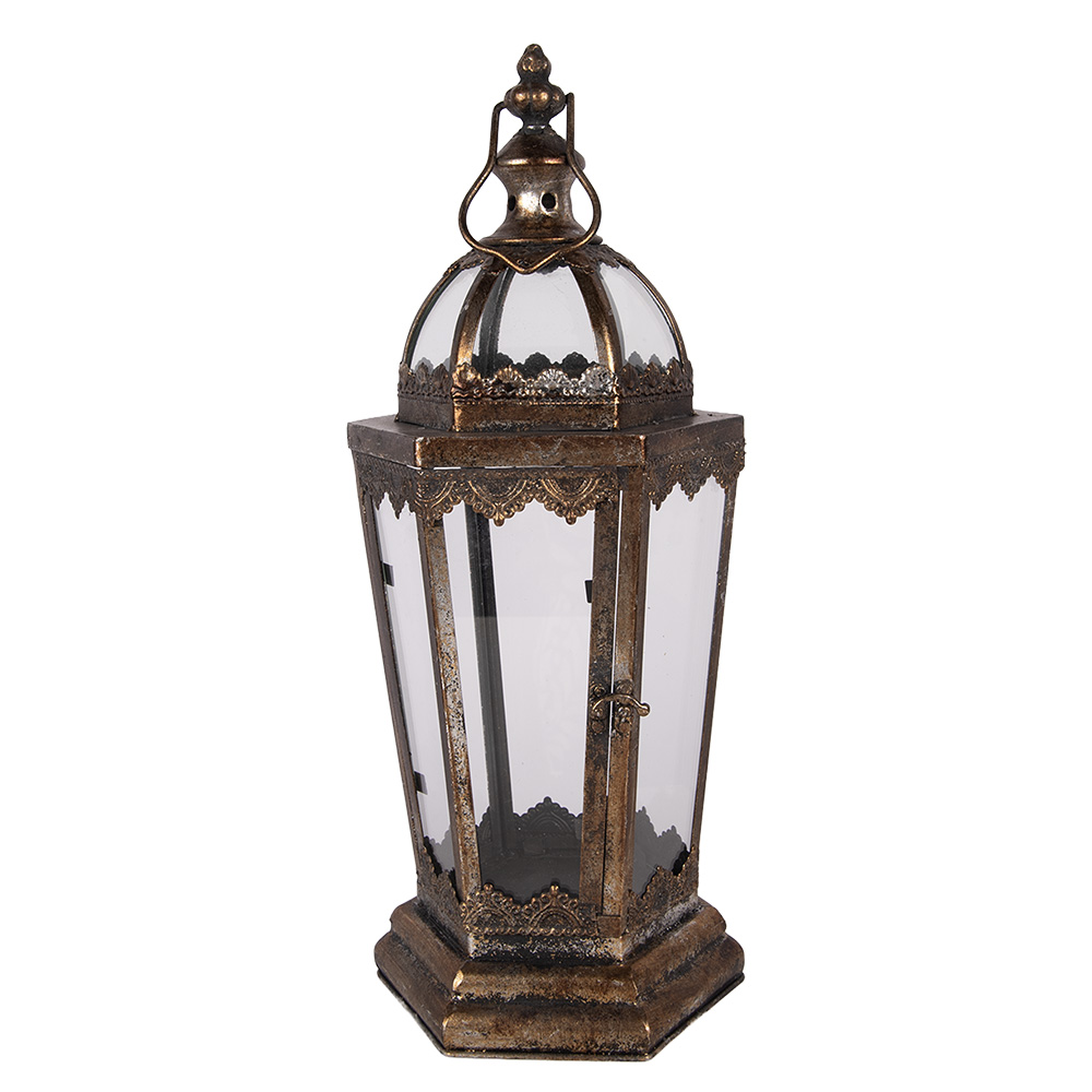 Clayre & Eef Lantaarn 19x17x45 cm Bruin Metaal afbeelding