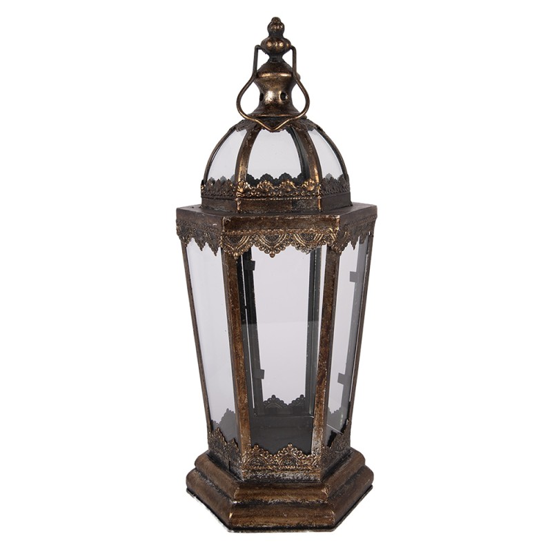 Clayre & Eef Laterne 19x17x45 cm Braun Metall