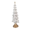 Clayre & Eef Statuetta decorativa di Natale Albero di Natale 20x14x46 cm Bianco Plastica