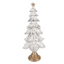 Clayre & Eef Statuetta decorativa di Natale Albero di Natale 20x14x46 cm Bianco Plastica
