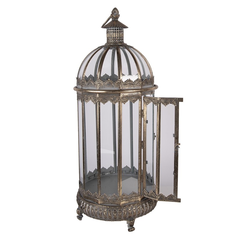 Clayre & Eef Lantern Ø 28x69 cm Brown Metal