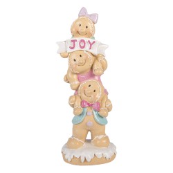 Clayre & Eef Statuetta decorativa di Natale Uomo di pan di zenzero 11x9x30 cm Marrone Plastica