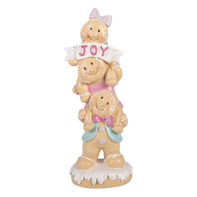 Clayre & Eef Statuetta decorativa di Natale Uomo di pan di zenzero 11x9x30 cm Marrone Plastica