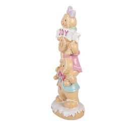 Clayre & Eef Statuetta decorativa di Natale Uomo di pan di zenzero 11x9x30 cm Marrone Plastica