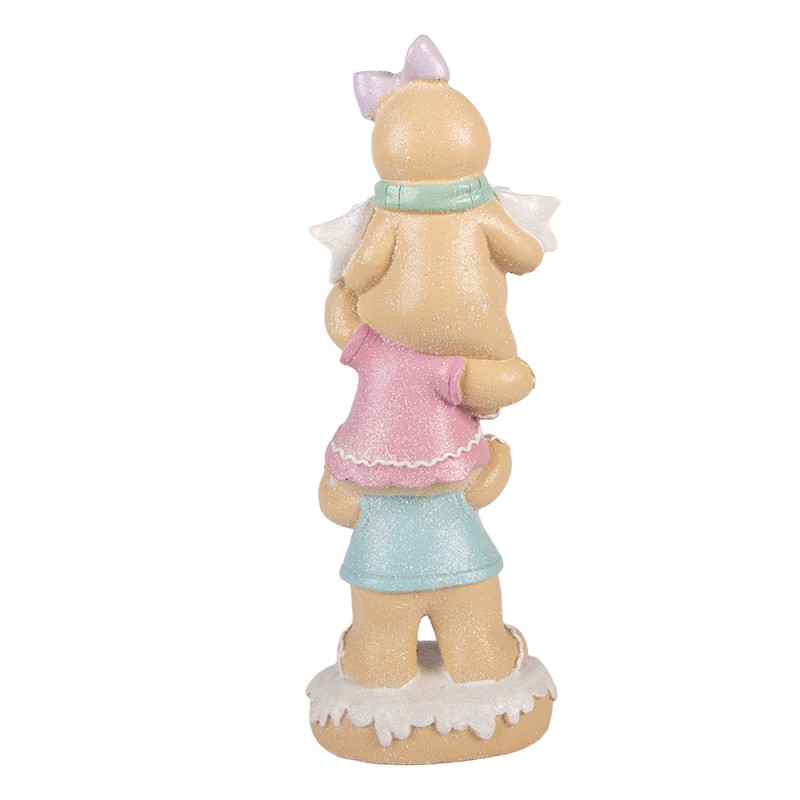 Clayre & Eef Statuetta decorativa di Natale Uomo di pan di zenzero 11x9x30 cm Marrone Plastica