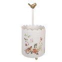 Clayre & Eef Kitchen Roll Holder Ø 14x30 cm White Metal