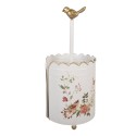 Clayre & Eef Kitchen Roll Holder Ø 14x30 cm White Metal