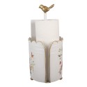 Clayre & Eef Kitchen Roll Holder Ø 14x30 cm White Metal