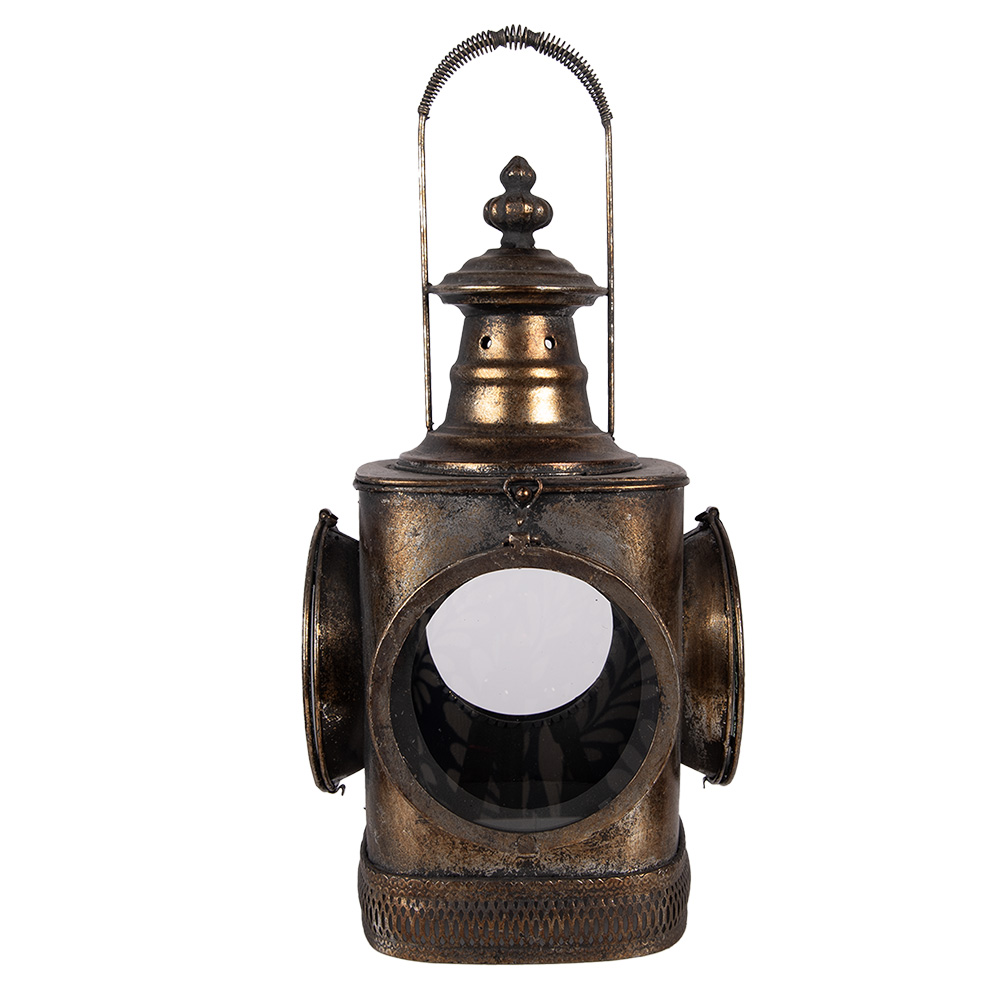 Clayre & Eef Lantaarn 23x23x48 cm Bruin Metaal afbeelding