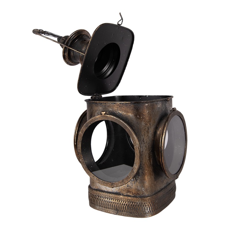 Clayre & Eef Lanterne 23x23x48 cm Marron Métal