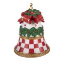 Clayre & Eef Statuetta decorativa di Natale Campanelli Ø 16x20 cm Bianco Plastica