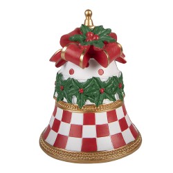 Clayre & Eef Statuetta decorativa di Natale Campanelli Ø 16x20 cm Bianco Plastica