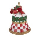 Clayre & Eef Statuetta decorativa di Natale Campanelli Ø 16x20 cm Bianco Plastica