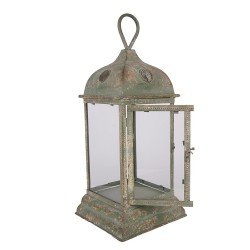 Clayre & Eef Lanterne 20x20x49 cm Vert Métal