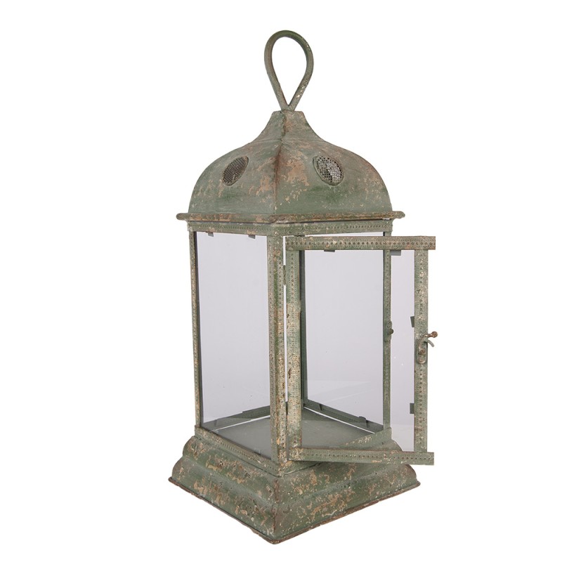 Clayre & Eef Lanterne 20x20x49 cm Vert Métal