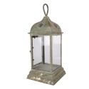 Clayre & Eef Lanterne 20x20x49 cm Vert Métal