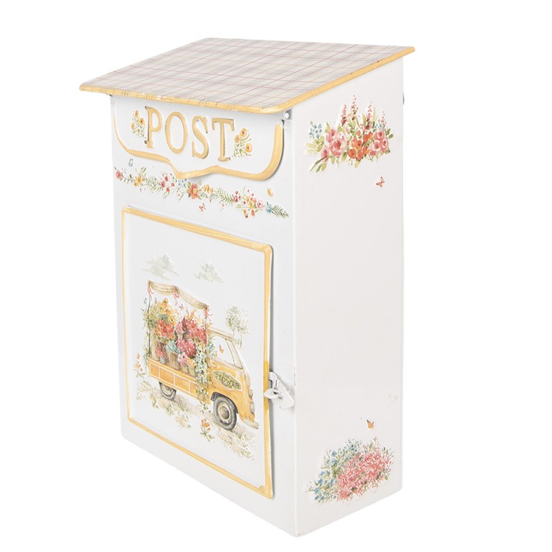 Clayre & Eef Mailbox 23x13x32 cm White Metal