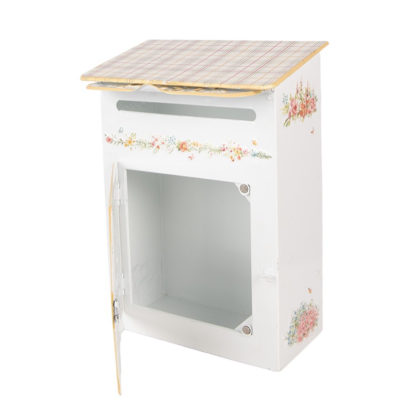 Clayre & Eef Mailbox 23x13x32 cm White Metal
