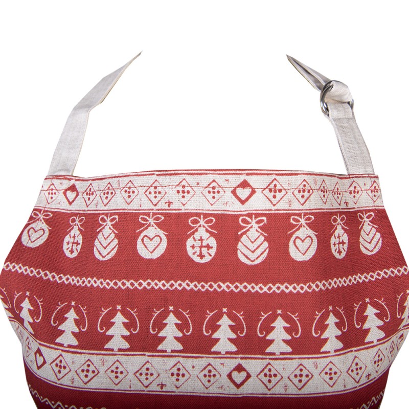 Clayre & Eef Grembiule da cucina 70x85 cm Rosso Cotone