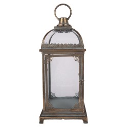 Clayre & Eef Lanterne 23x23x58 cm Marron Métal