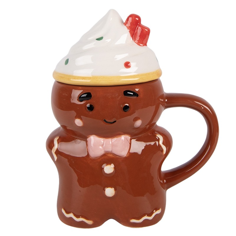 Clayre & Eef Tazza Uomo di pan di zenzero 250 ml Marrone Ceramica