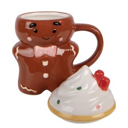 Clayre & Eef Tazza Uomo di pan di zenzero 250 ml Marrone Ceramica