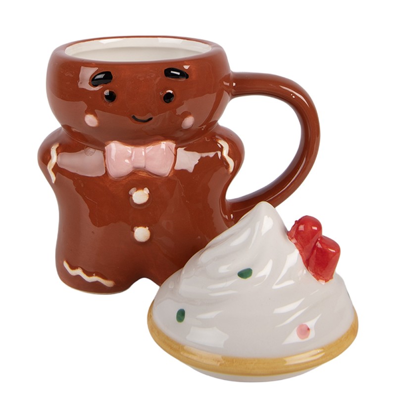 Clayre & Eef Tazza Uomo di pan di zenzero 250 ml Marrone Ceramica