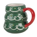Clayre & Eef Tazza Albero di Natale 350 ml Verde Ceramica