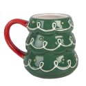 Clayre & Eef Tazza Albero di Natale 350 ml Verde Ceramica