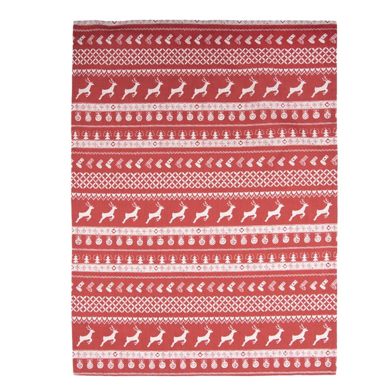 Clayre & Eef Asciugamani da cucina 50x85 cm Rosso Cotone