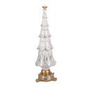 Clayre & Eef Statuetta decorativa di Natale Albero di Natale Ø 9x30 cm Bianco Plastica