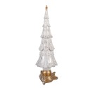 Clayre & Eef Statuetta decorativa di Natale Albero di Natale Ø 9x30 cm Bianco Plastica