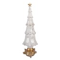 Clayre & Eef Statuetta decorativa di Natale Albero di Natale Ø 9x30 cm Bianco Plastica