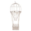 Clayre & Eef Image de décoration Montgolfière Ø 31x82 cm Blanc Métal