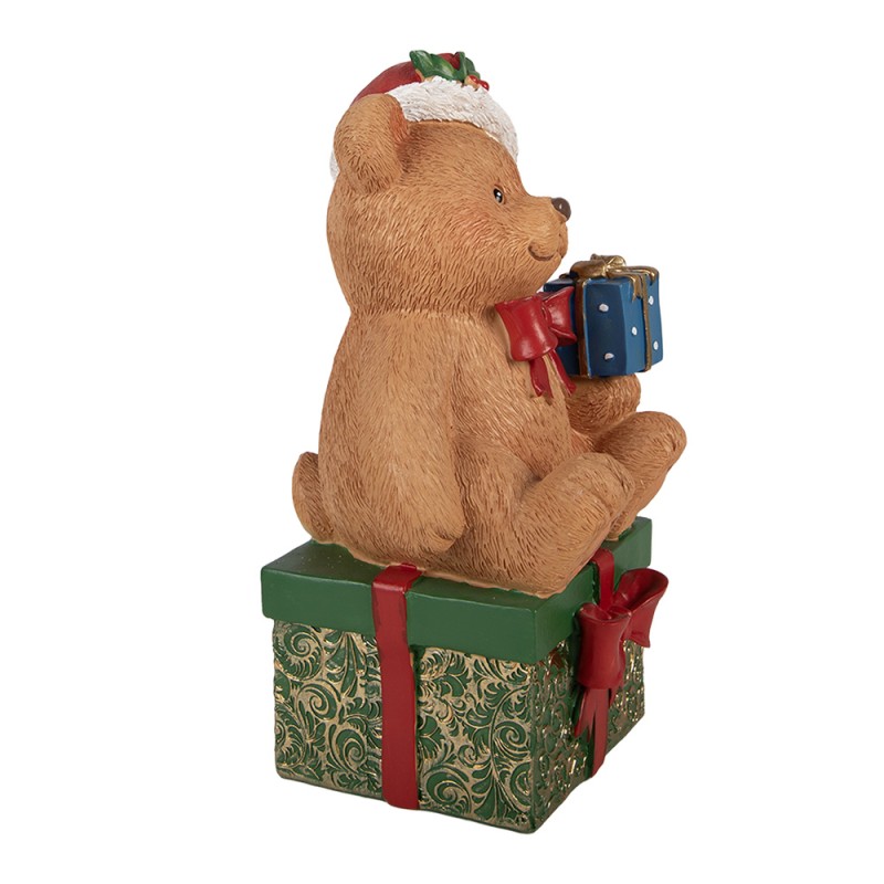 Clayre & Eef Weihnachtsdekorationsfigur Bär 14x14x25 cm Braun Kunststoff