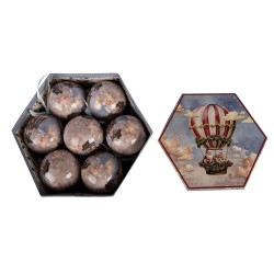 Clayre & Eef Palla di natale set di 14 8x8x8 cm Beige Plastica