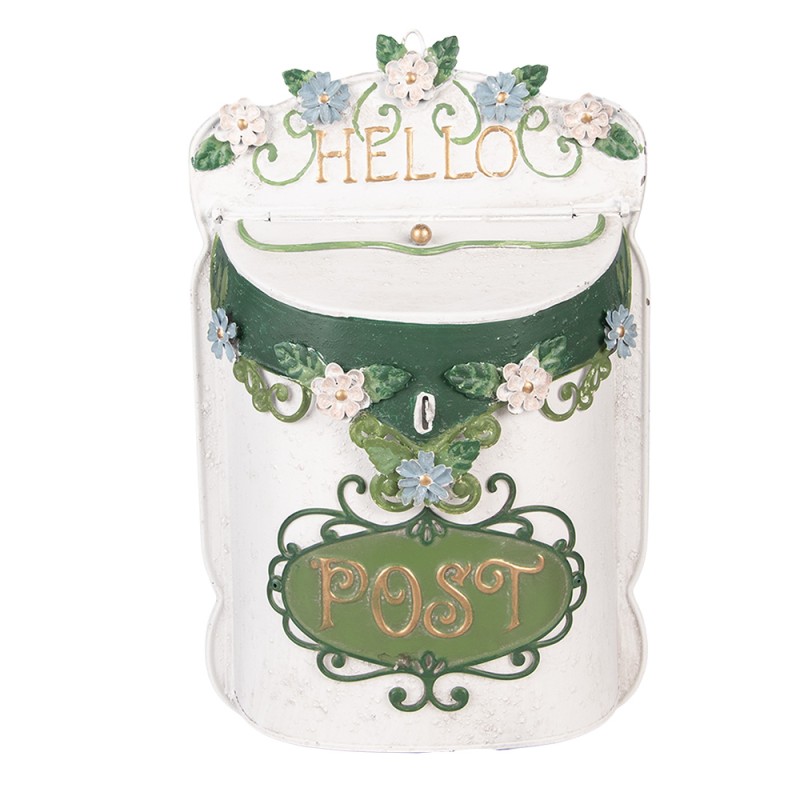 Clayre & Eef Mailbox 27x10x42 cm White Metal